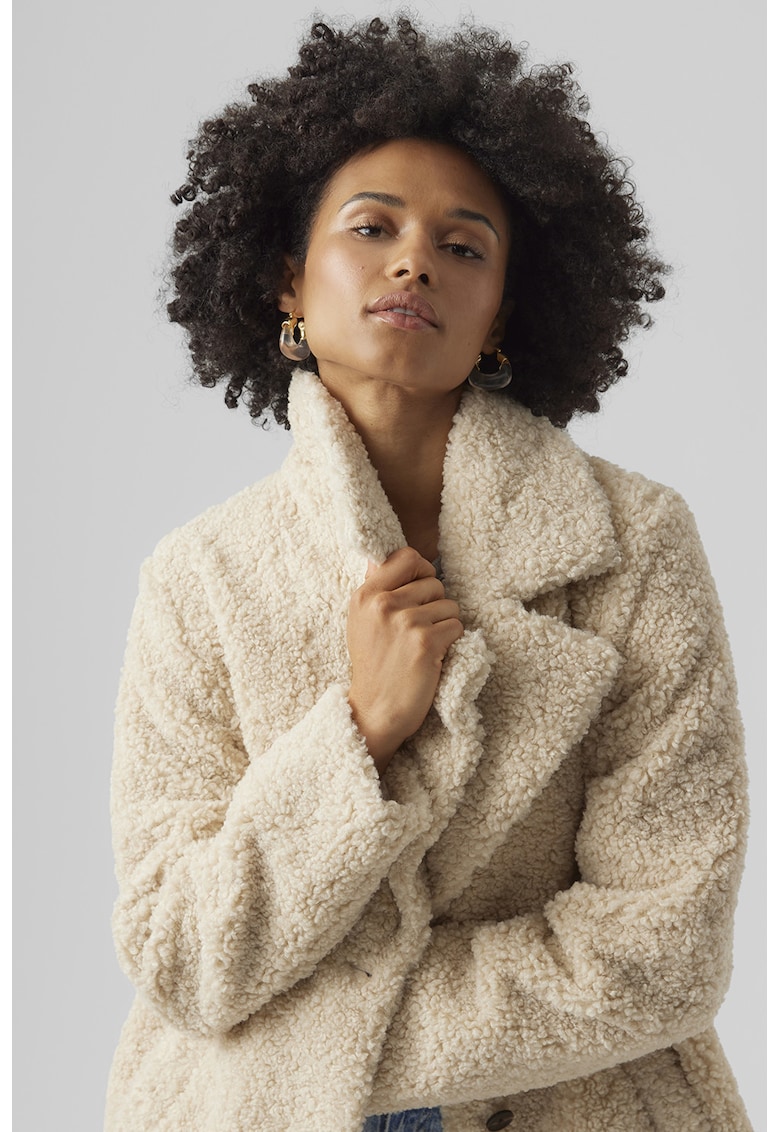 Palton cu blana sintetica