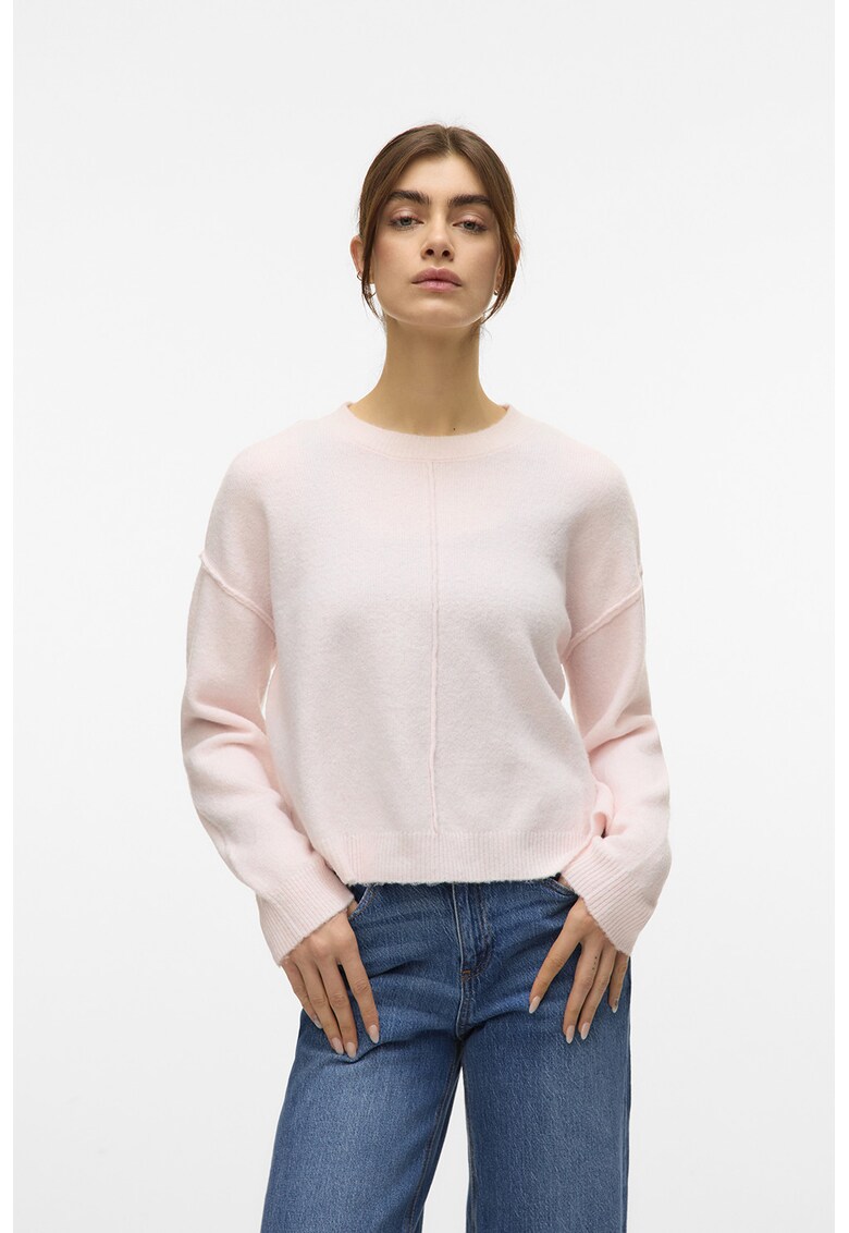 Pulover cu maneci cazute - Roz pal