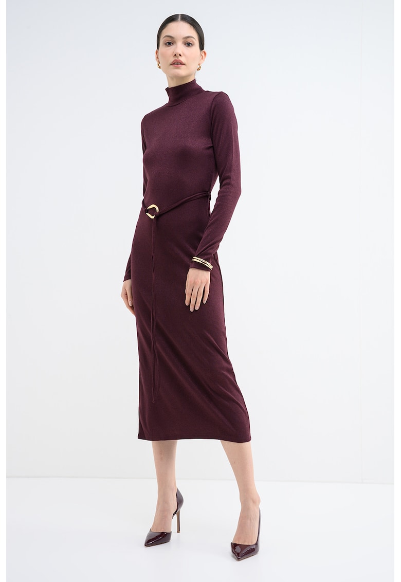 Rochie midi cu un cordon Louisa - Violet tyrian