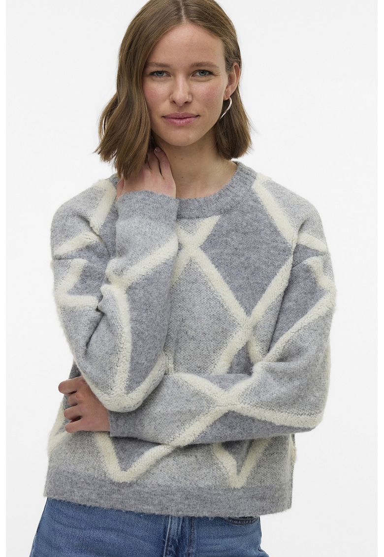 Pulover cu model geometric