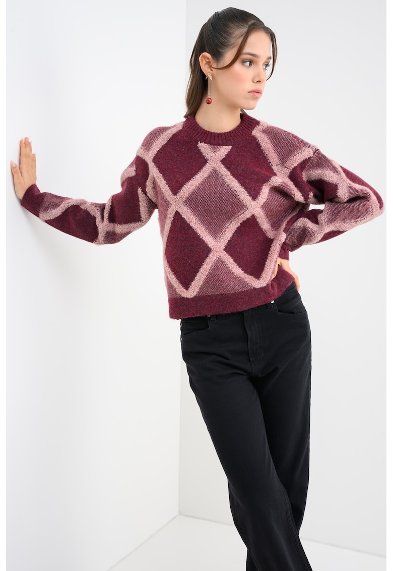 Pulover cu model geometric