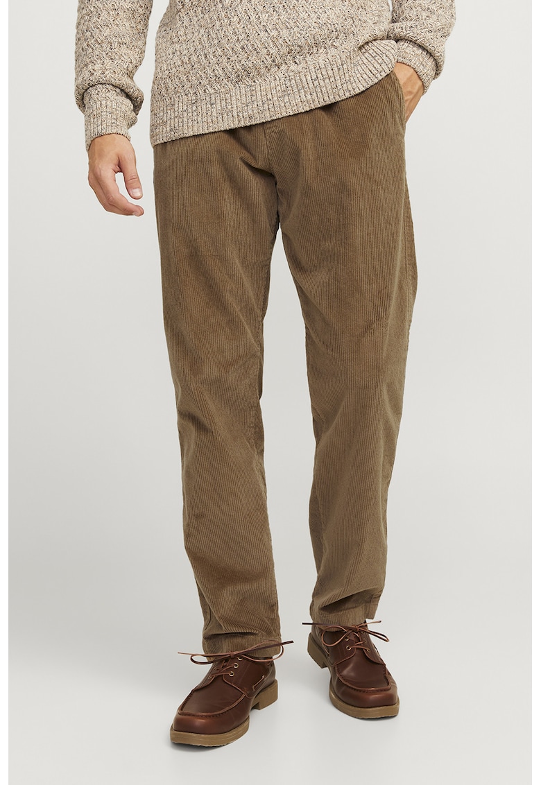 Pantaloni din reiat cu talie medie