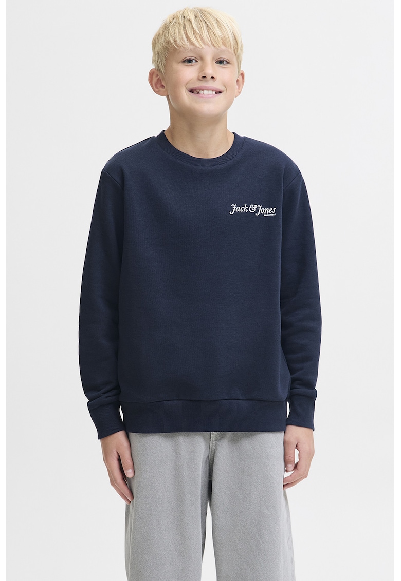 Bluza de trening cu imprimeu pe partea din spate si decolteu la baza gatului