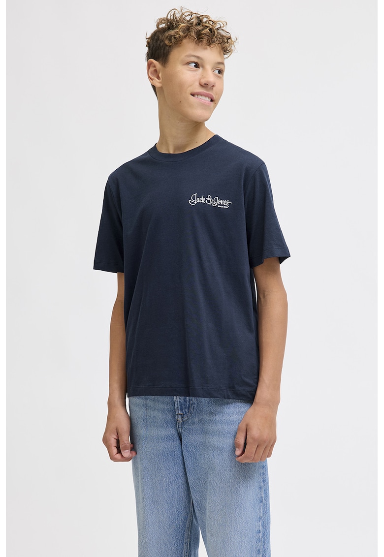 Tricou din bumbac cu imprimeu - Bleumarin