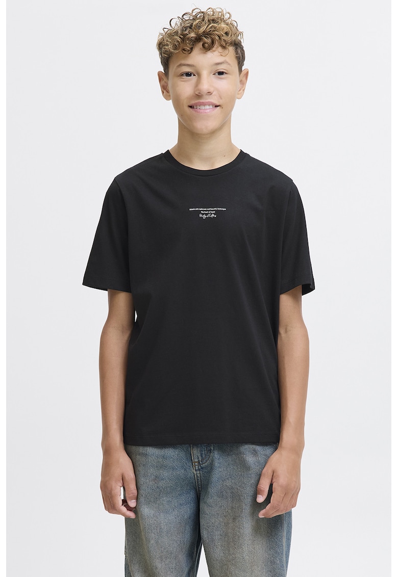 Tricou cu imprimeu text - Negru