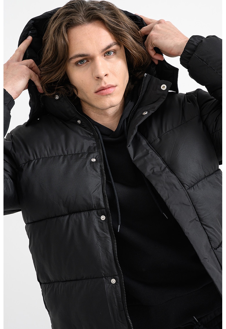 Geaca cu vatelina si mansete elastice - Negru