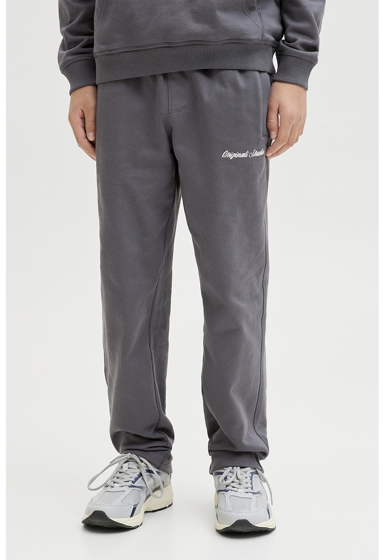 Pantaloni de trening cu buzunare laterale - Gri inchis