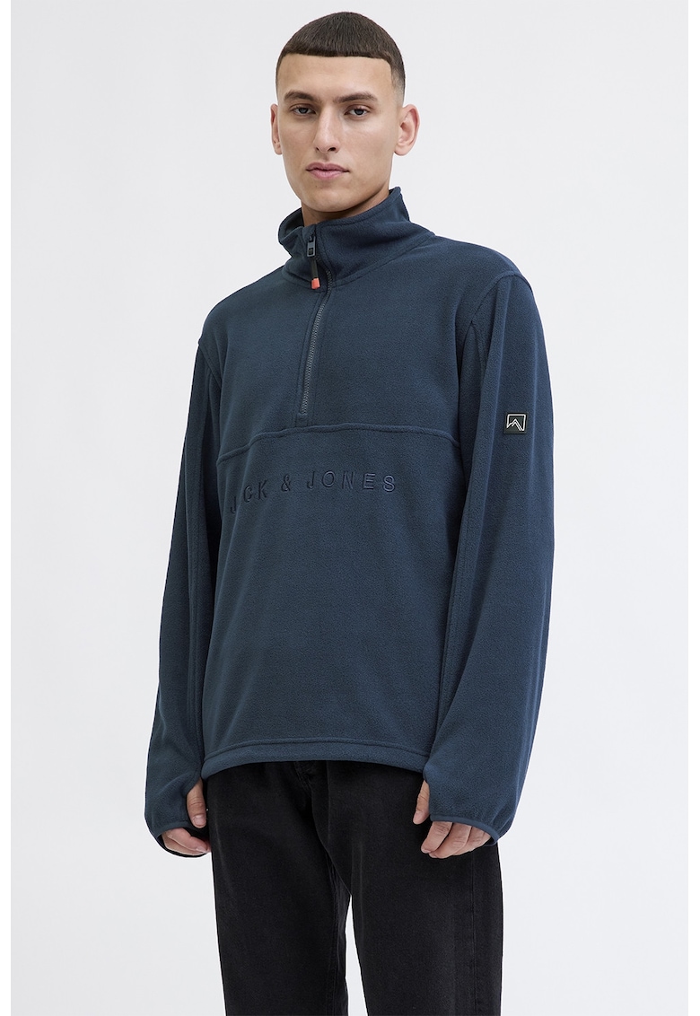 Bluza de trening cu fermoar si imprimeu logo