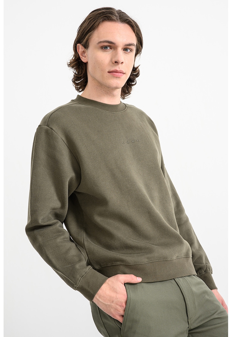 Bluza de trening lunga cu decolteu la baza gatului - Kaki pal