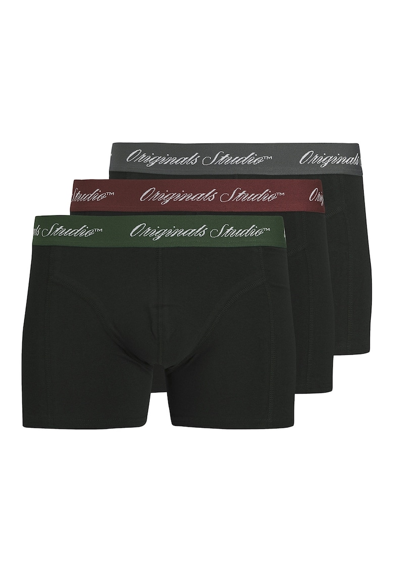 Set de boxeri - 3 perechi - Verde/Visiniu/Negru