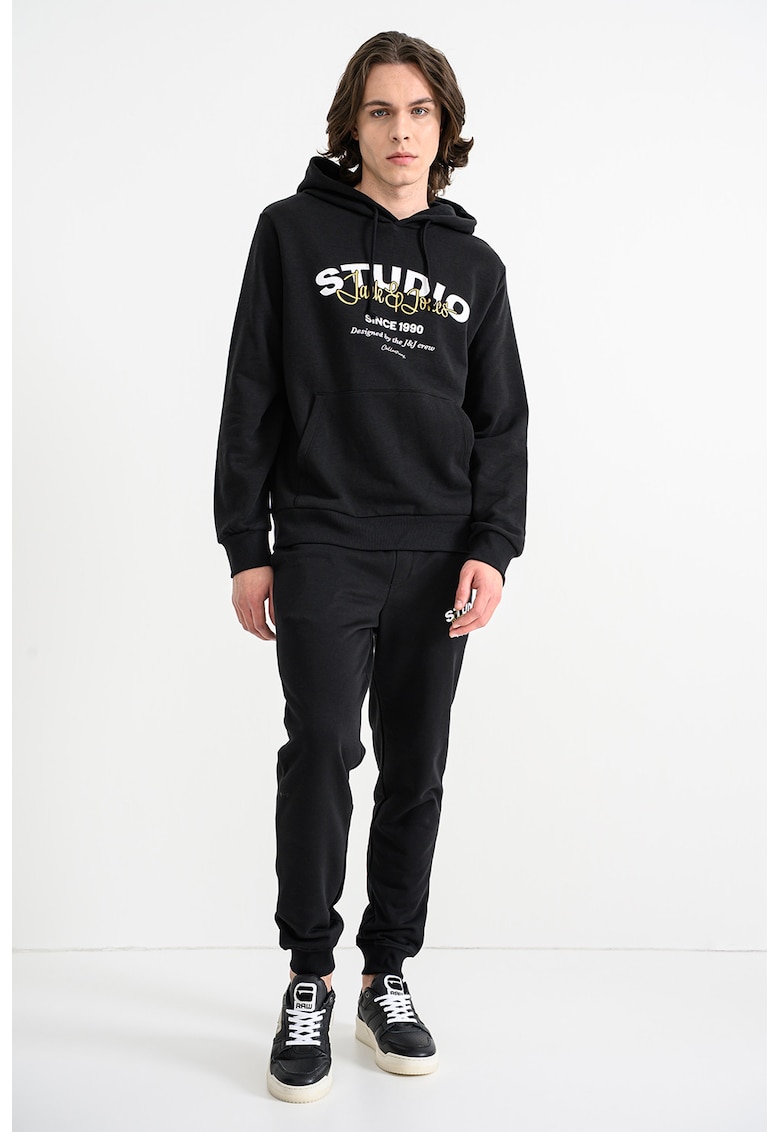 Trening din amestec de bumbac cu imprimeu si talie ajustabila