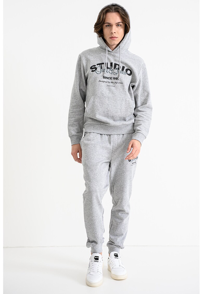 Trening din amestec de bumbac cu imprimeu si talie ajustabila