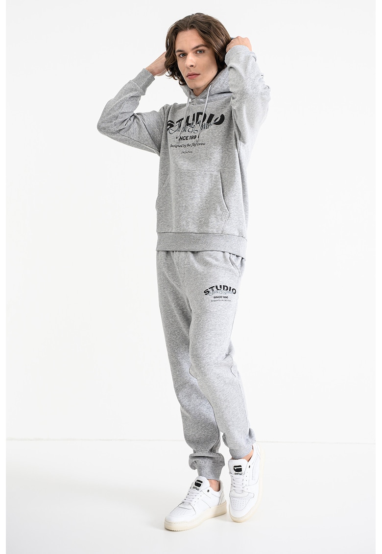 Trening din amestec de bumbac cu imprimeu si talie ajustabila