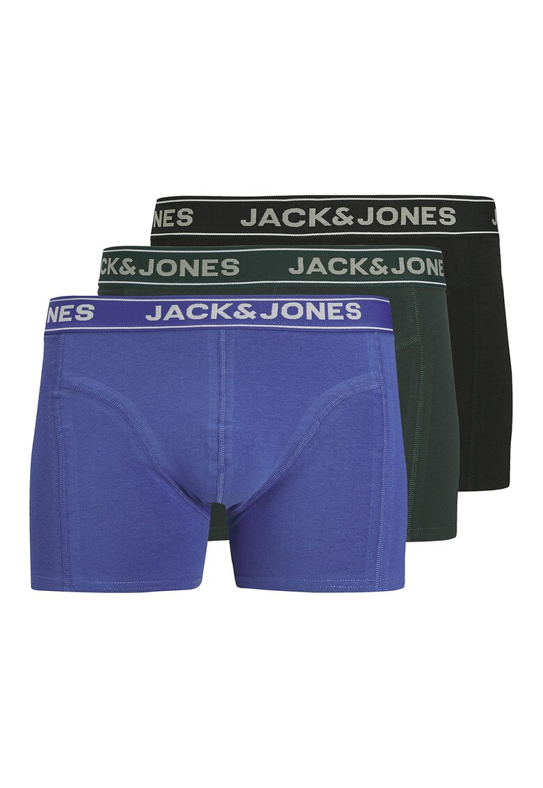 Set de boxeri cu logo - 3 perechi - Verde/Negru/Albastru