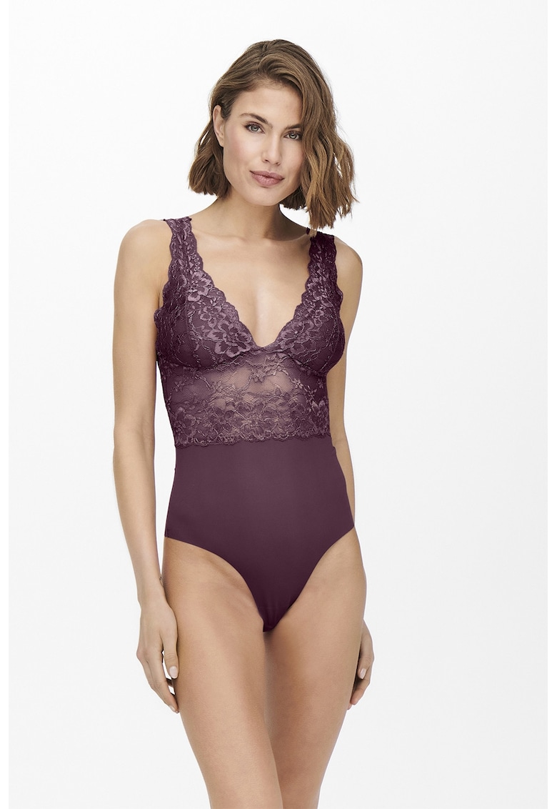 Body din dantela cu decolteu adanc in V Chloe