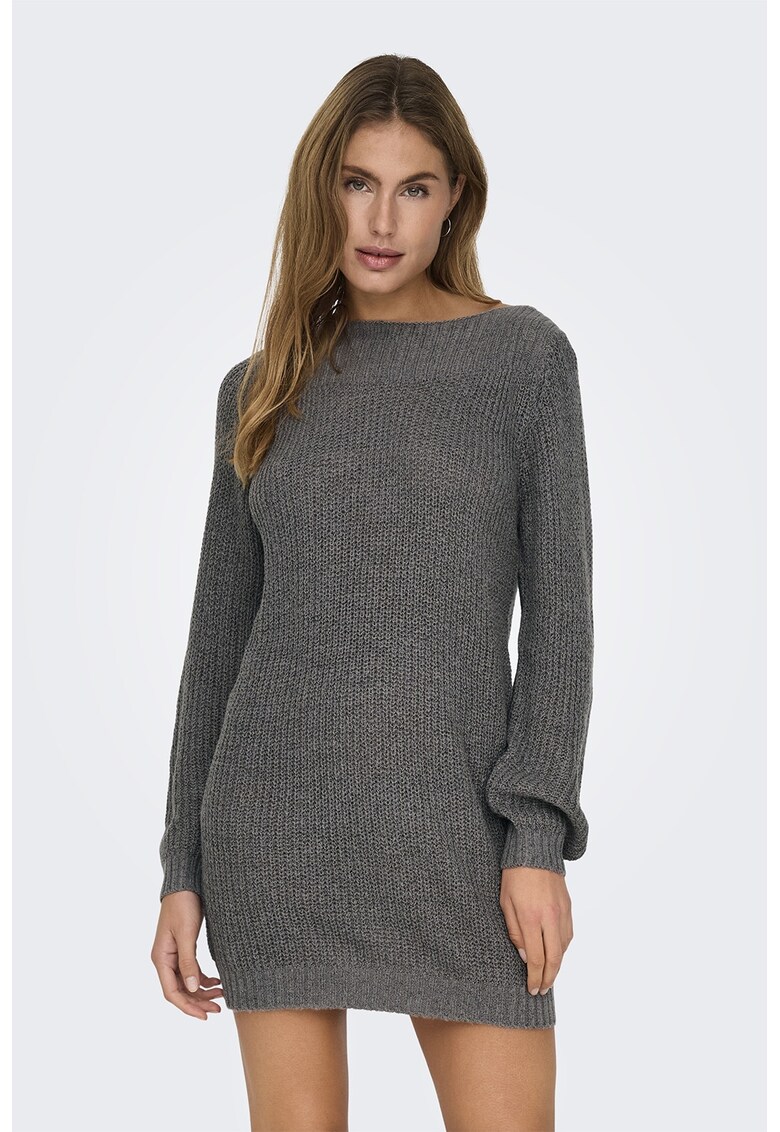 Rochie-pulover cu decolteu barcuta Whitney - Gri inchis