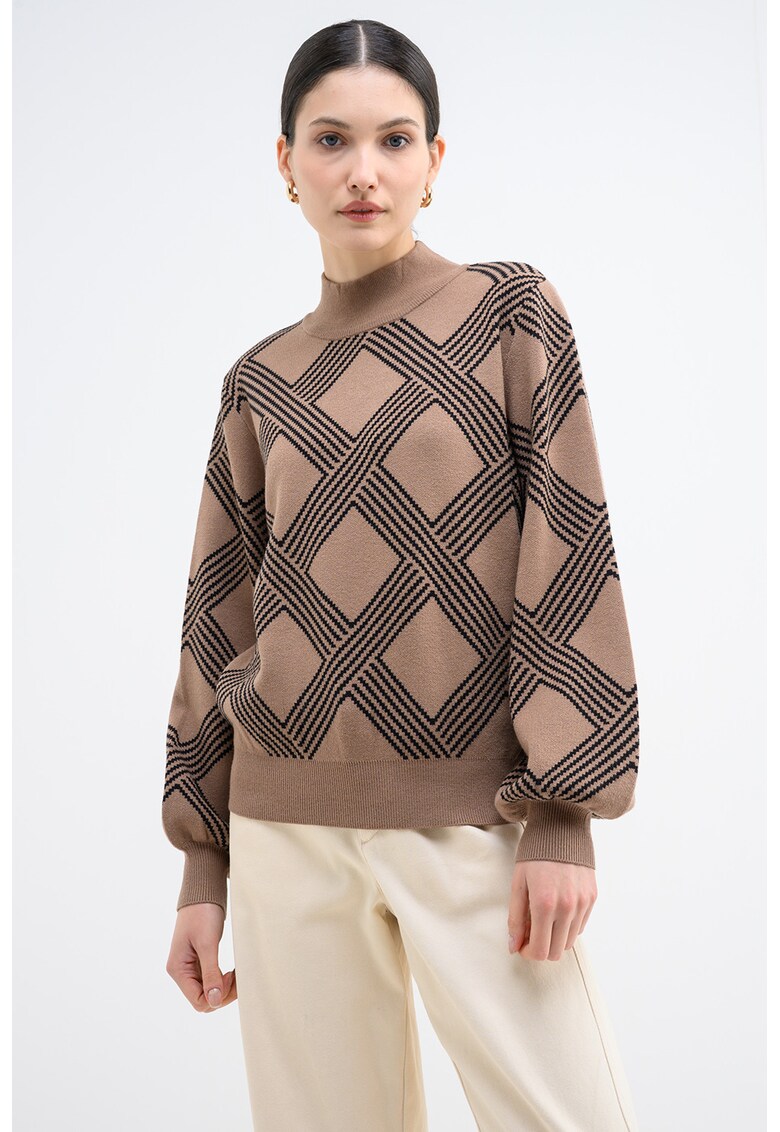 Pulover cu model Lanny - Negru/Maro