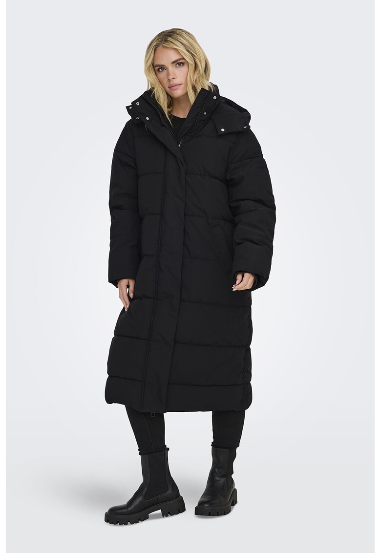 Geaca lunga cu gluga