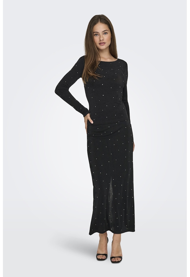 Bluza slim fit cu decolteu amplu pe spate