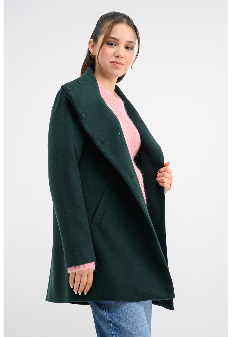 Palton uni cu buzunare