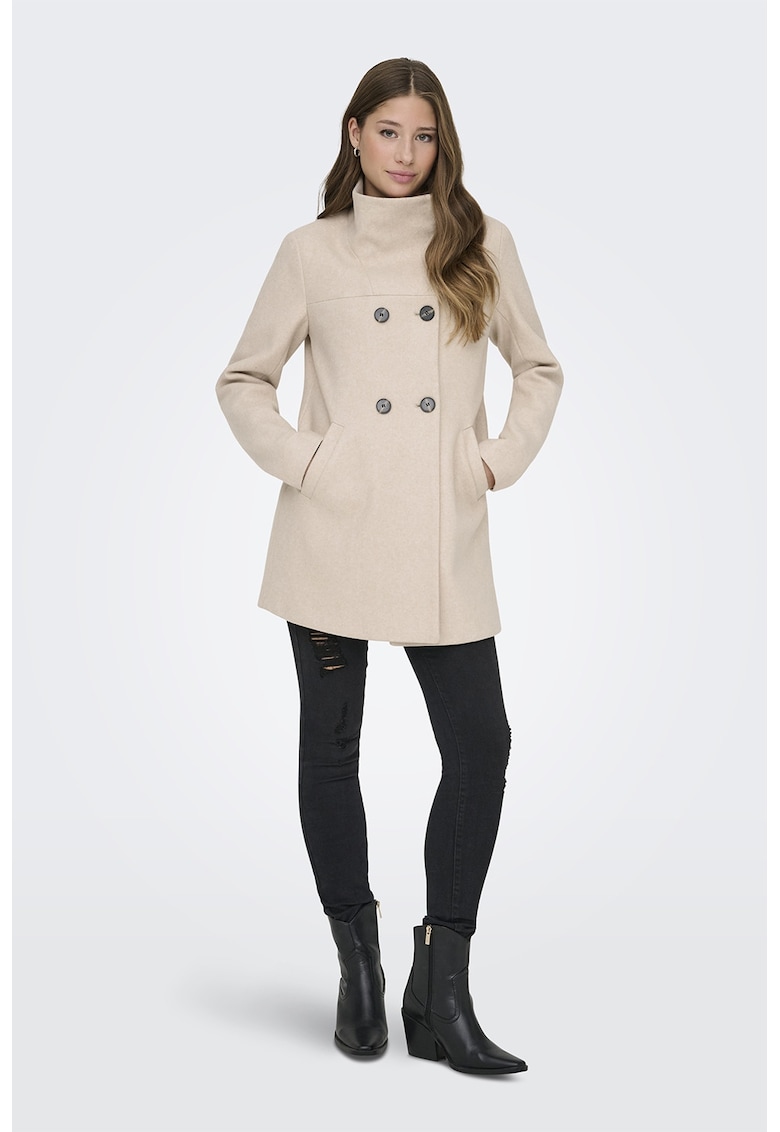 Palton uni cu buzunare