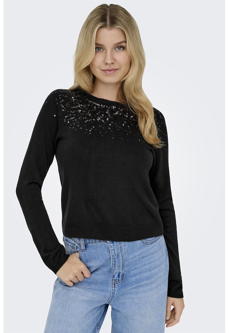 Pulover cu paiete - Negru
