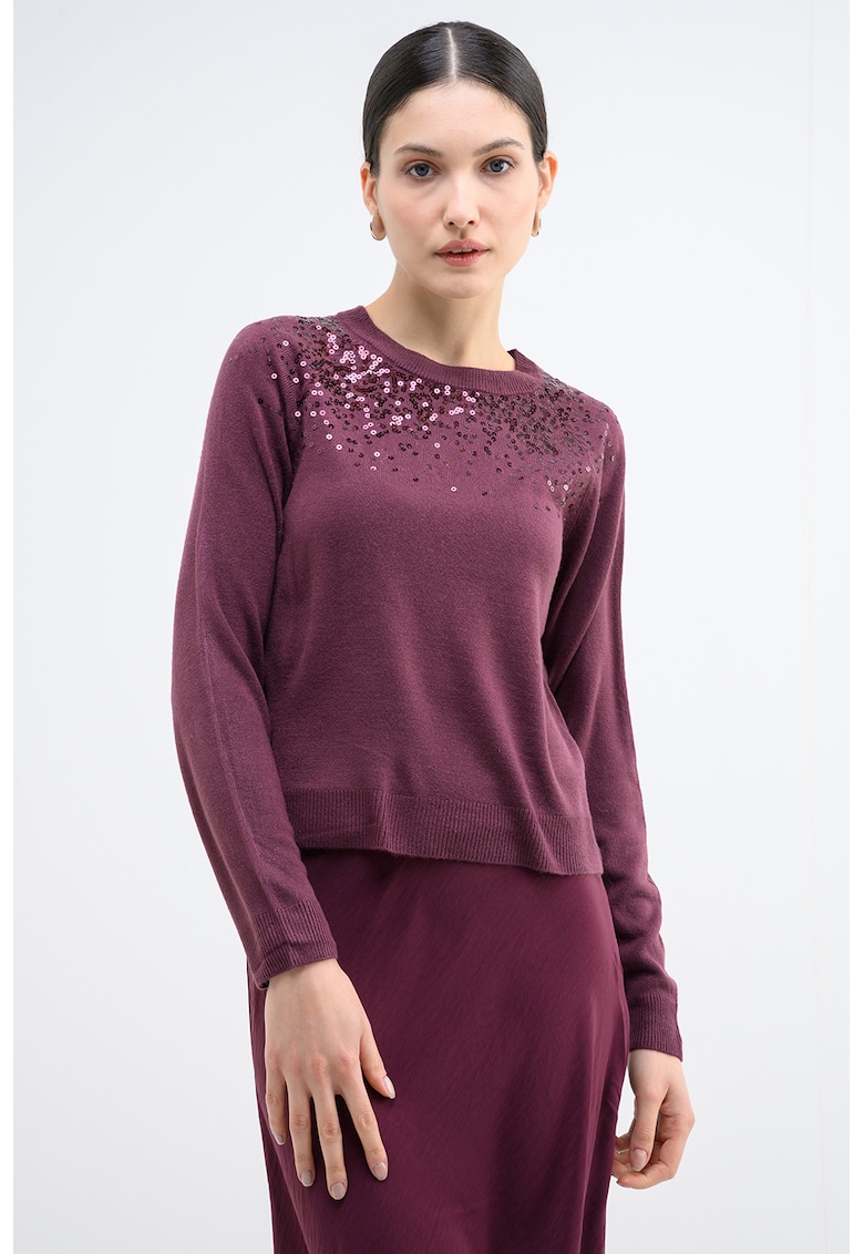 Pulover cu paiete - Violet
