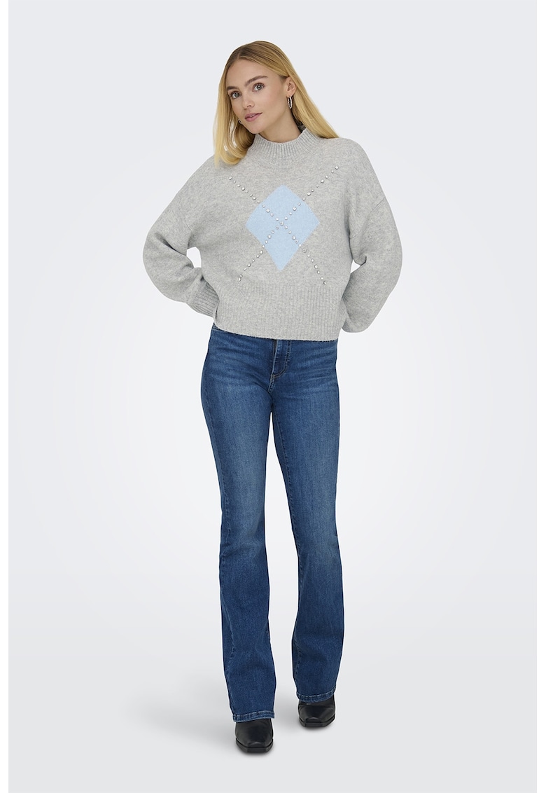 Pulover tricotat cu strasuri