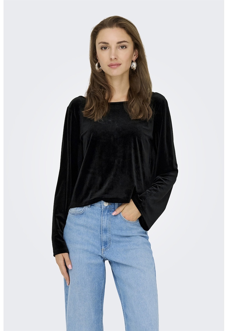 Bluza cu funda pe spate - Negru