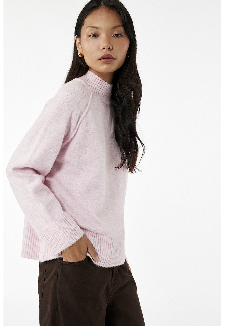 Pulovertricotat cu maneci raglan - Roz pal