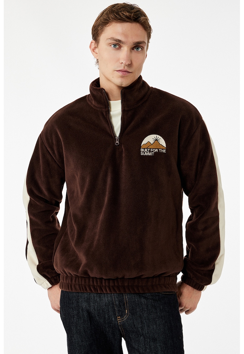 Bluza de trening cu fenta cu fermoar