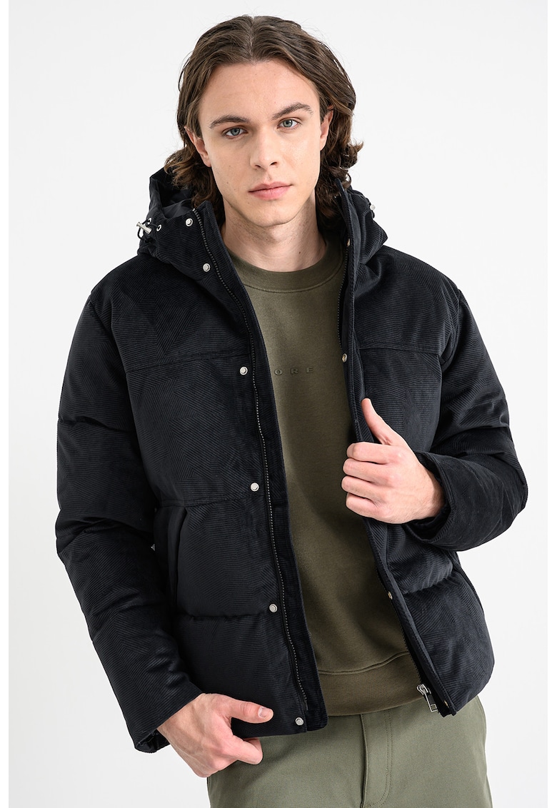 Jacheta bufanta din reiat cu gluga