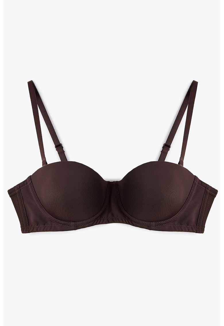 Sutien balconette cu burete - Maro