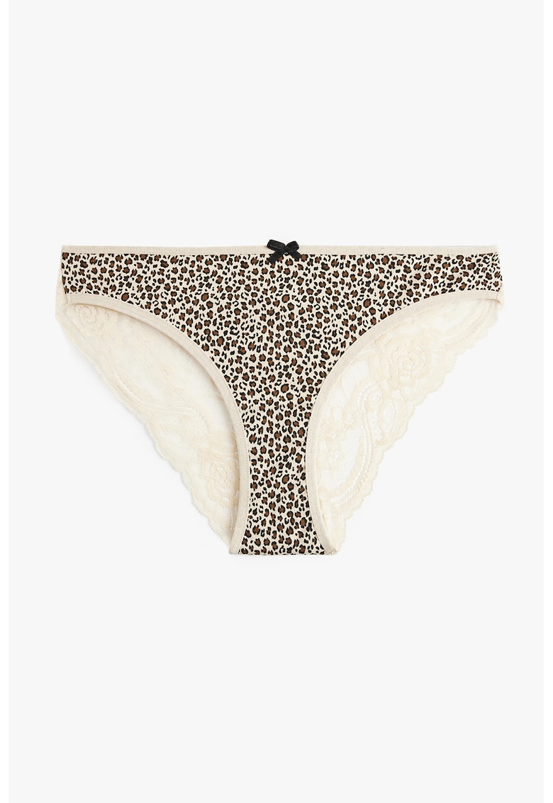 Chiloti cu animal print cu garnituri de dantela