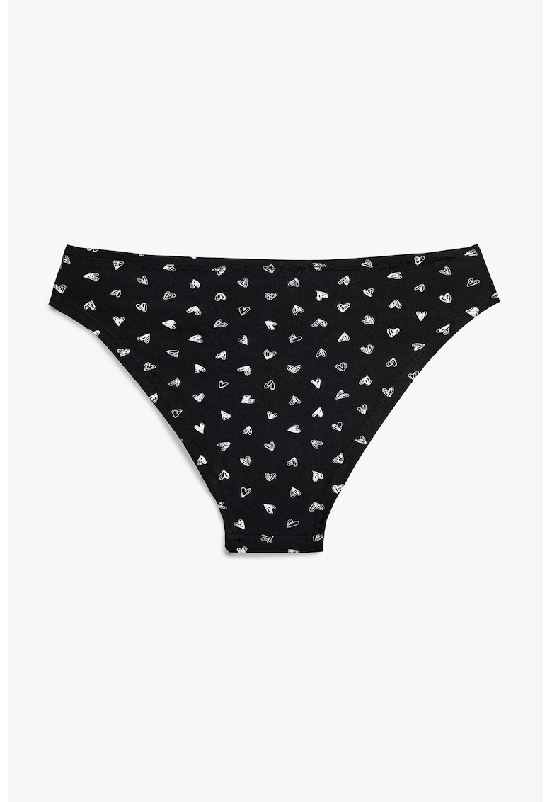 Chiloti brazilienu cu model - Alb/Negru