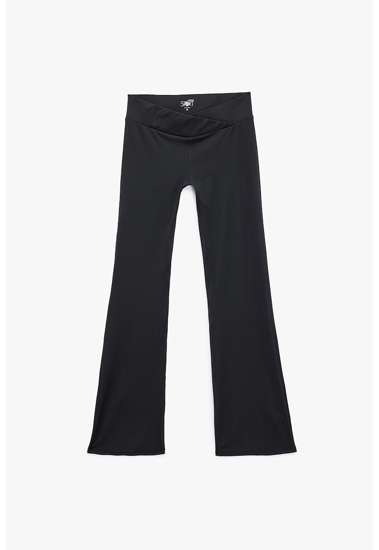 Pantaloni evazati slim fit - Negru