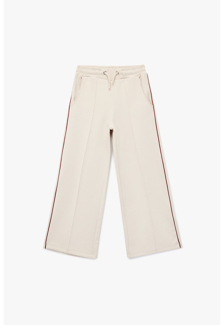 Koton Pantaloni de trening cu snur - Rosu inchis/Crem