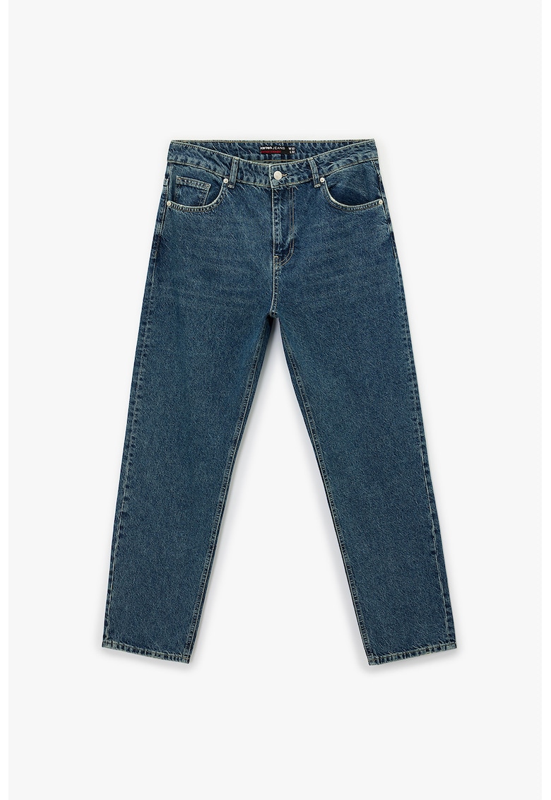 Blugi de bumbac cu 5 buzunare - Albastru inchis