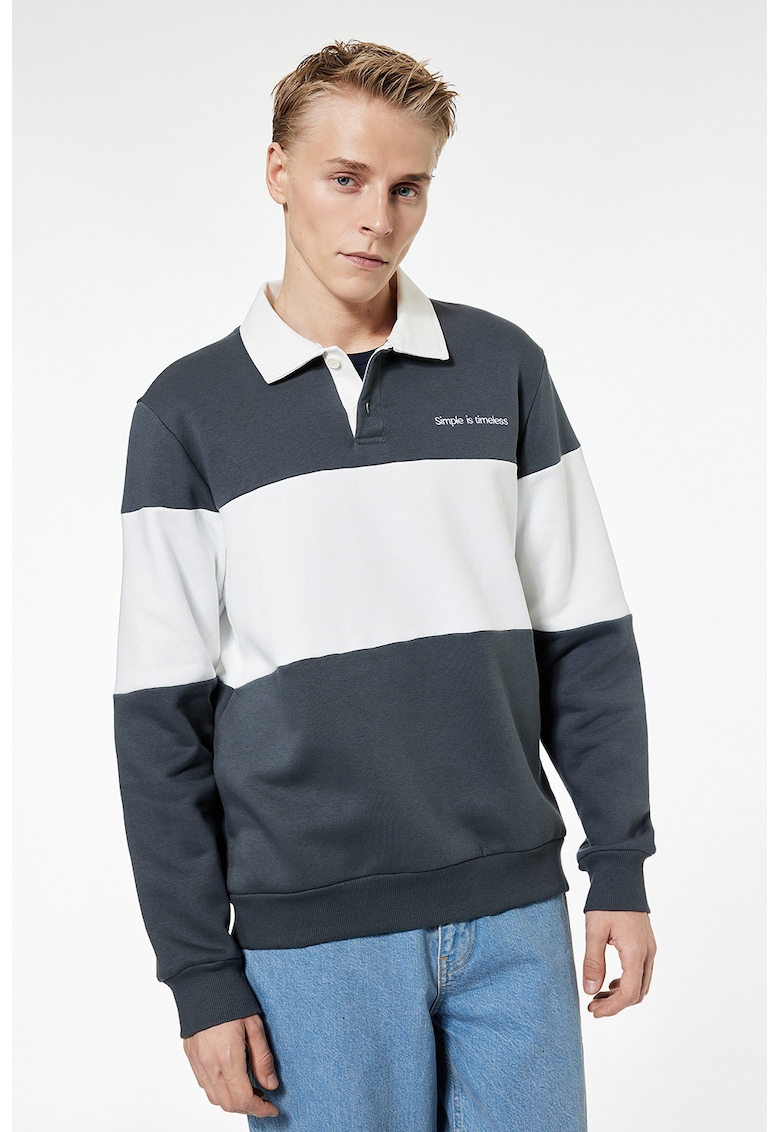 Bluza polo de trening cu dungi