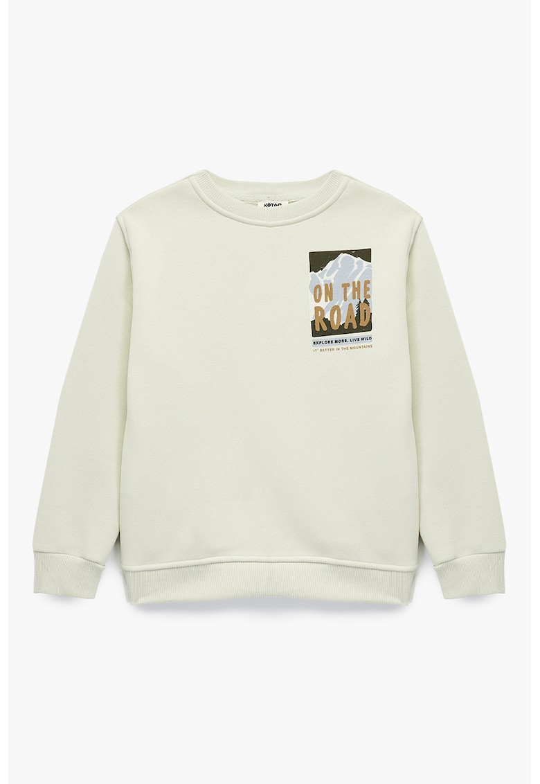 Bluza de trening cu imprimeu discret - Verde pal