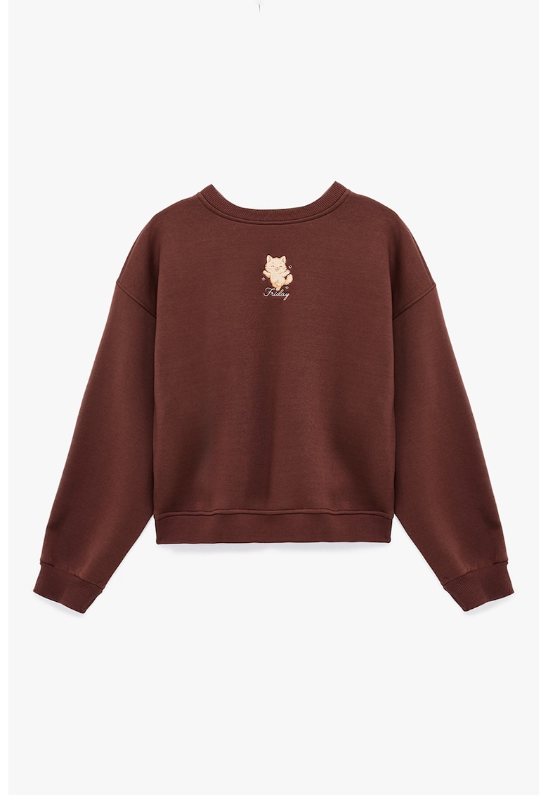 Bluza de trening din amestec de bumbac - Maro inchis