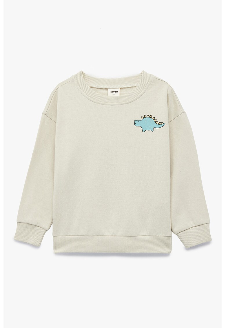 Bluza de trening din bumbac cu imprimeu discret - Bej deschis