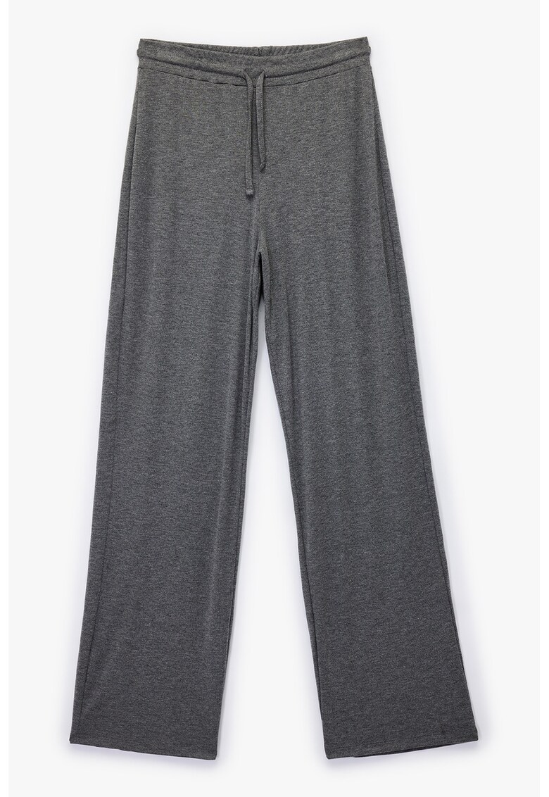 Pantaloni uni regular fit - Gri inchis melange