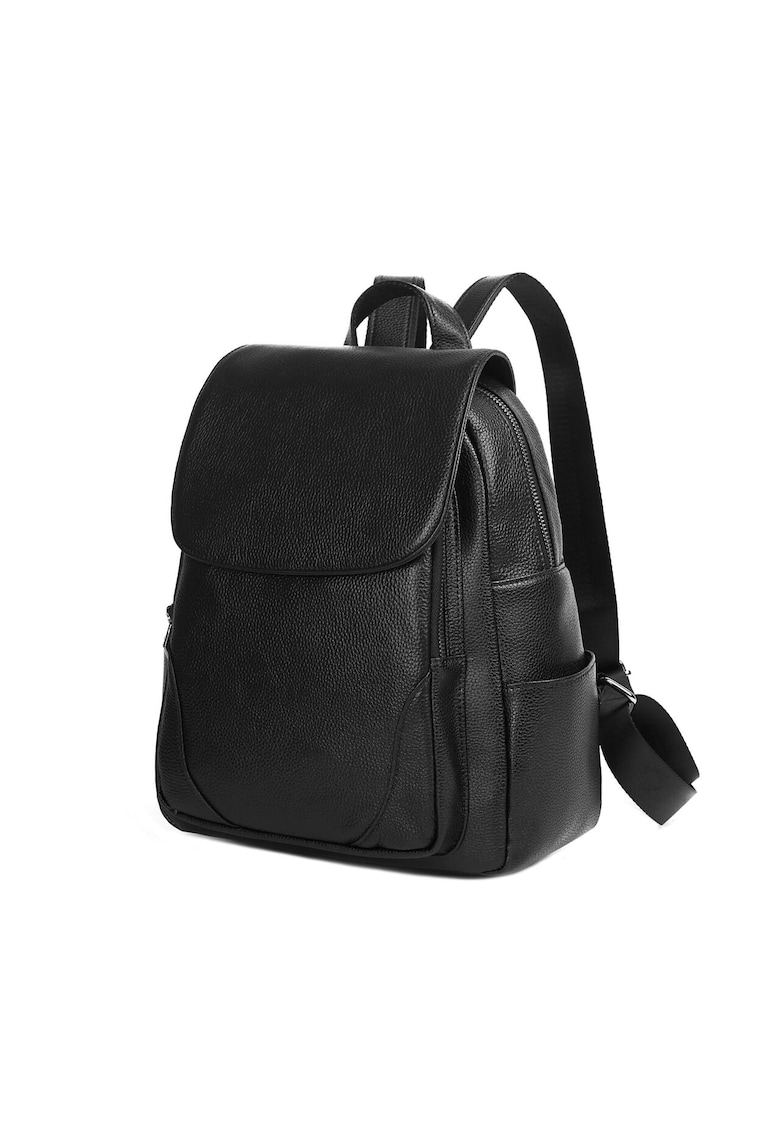 Rucsac piele cu buzunare exterioare Maeve negru