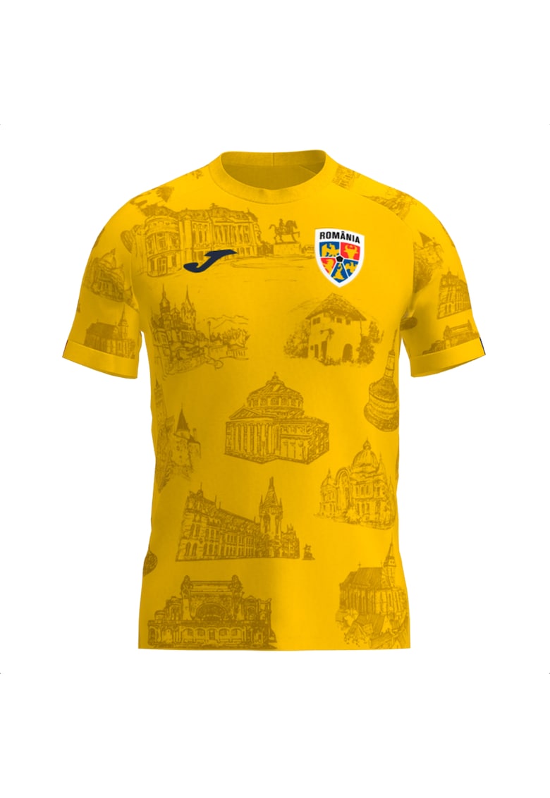 Tricou oficial de incalzire maneca scurta nationala Romaniei AH10601B2101 - 116 CM - Galben