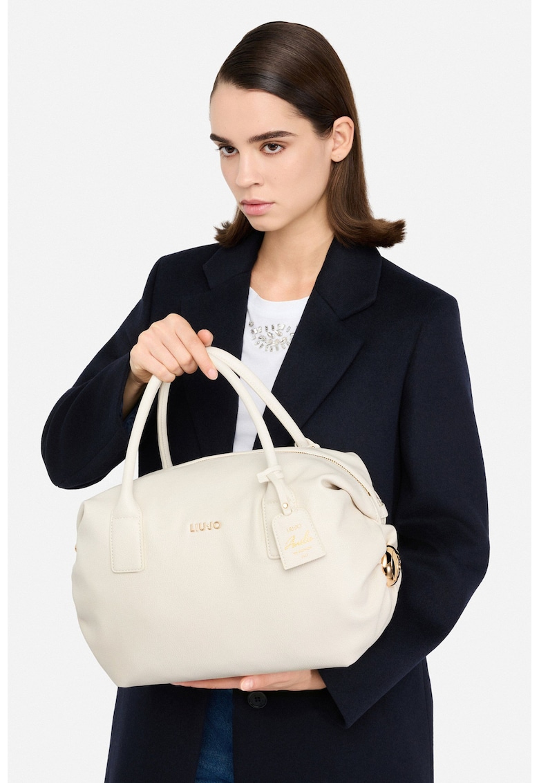 Geanta din piele ecologica cu maner si logo