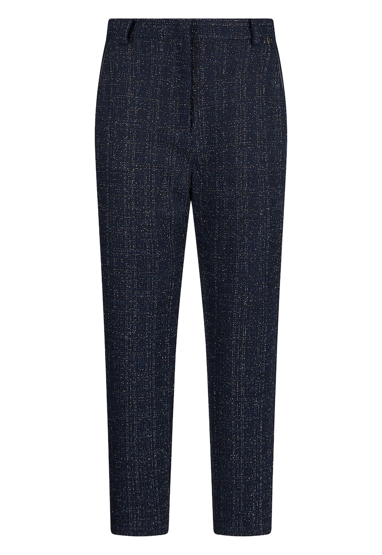 Pantaloni regular fit cu talie medie - Albastru inchis