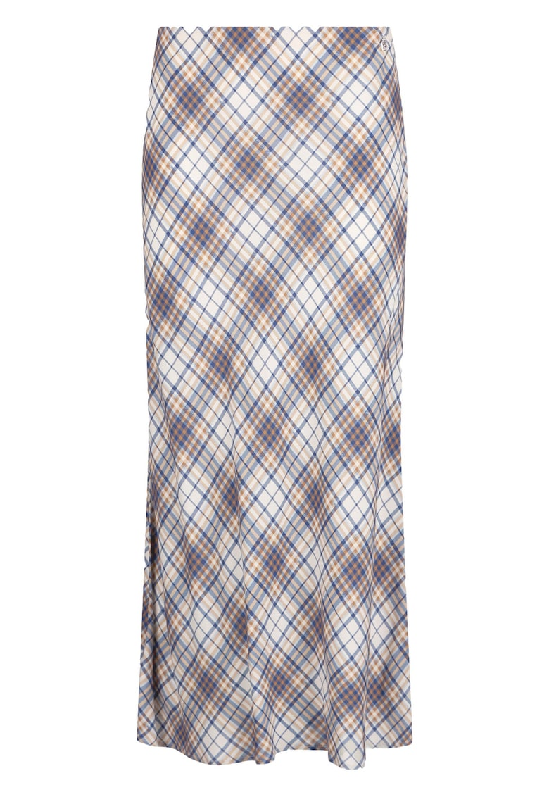 Fusta cu croiala pe bie si model in carouri