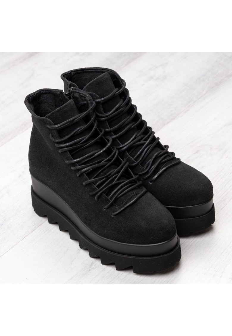 Exclusives Ghete din piele intoarsa Lyon - Negru