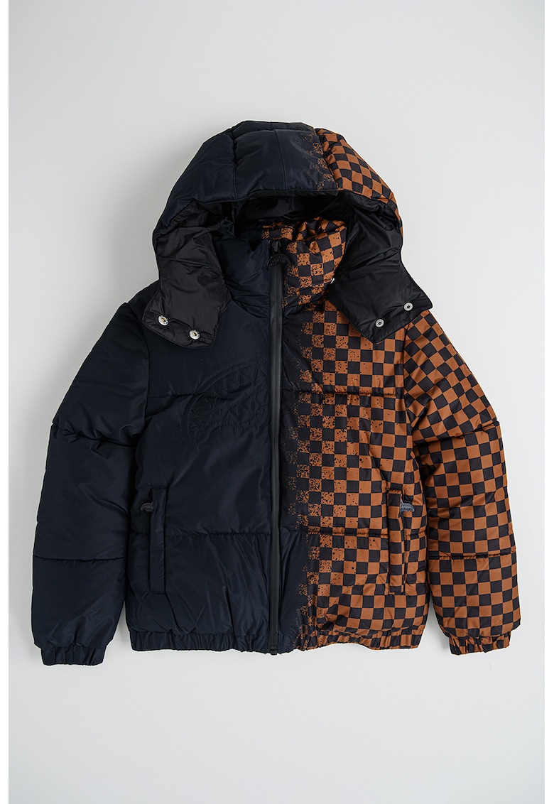 Geaca in carouri cu gluga